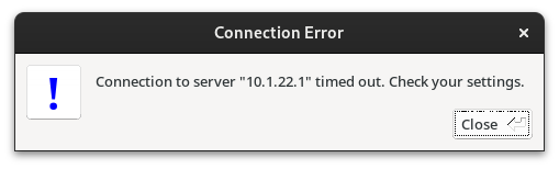 ThinLinc client error message