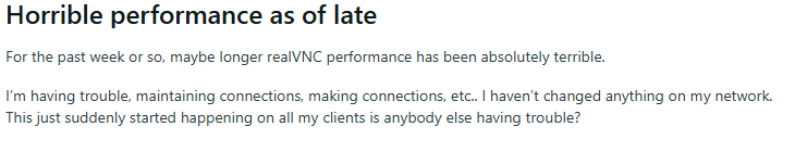 RealVNC customer review #2